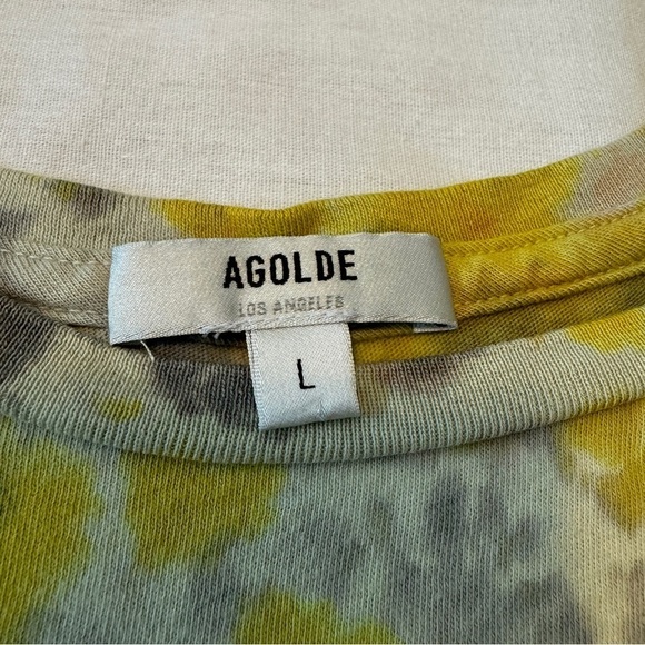 Agolde Large Linda Yellow Tie Dye Tee ~ Boho Festival 90’s Y2K T-Shirt - Picture 6 of 7